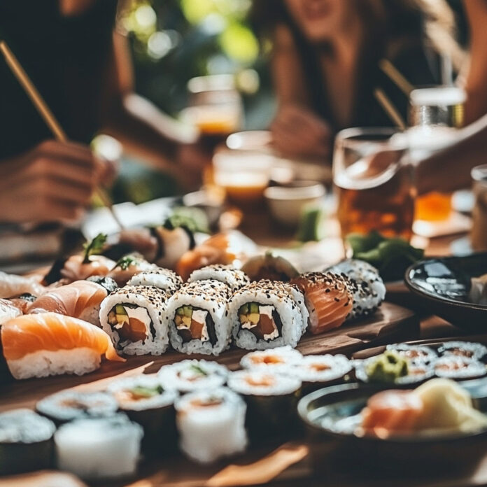 sushi on table