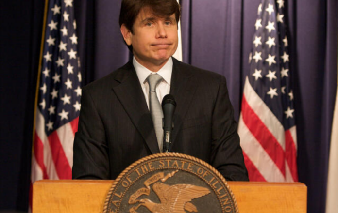 Rod Blagojevich at a press conference in Chicago following his impeachment, January 2009.