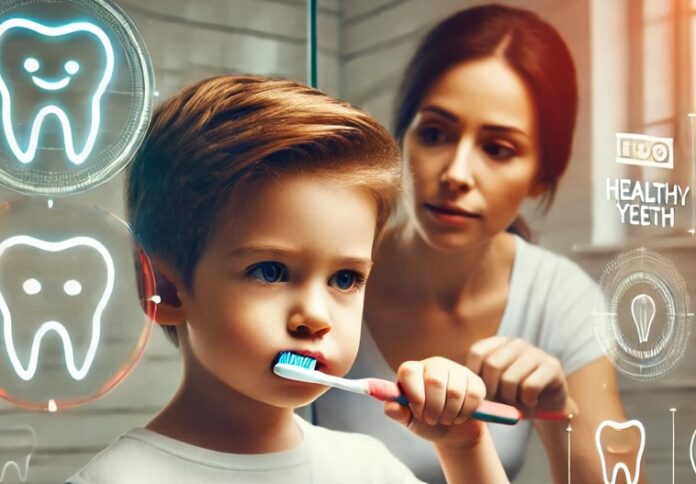 child brushing