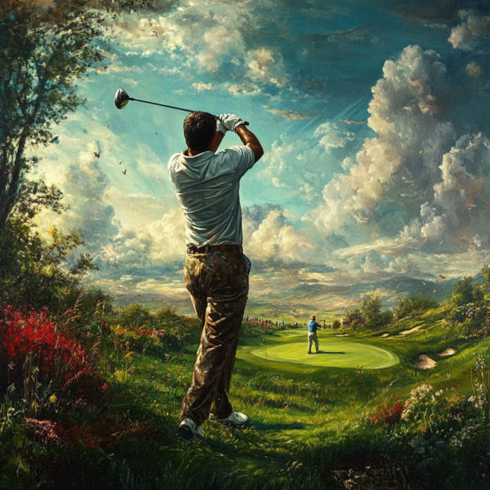 man playing golf