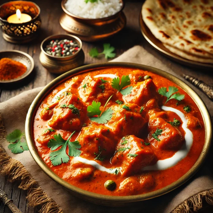 A rich and flavorful serving of Murgh Makhani (Butter Chicken)