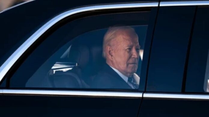 Biden in car