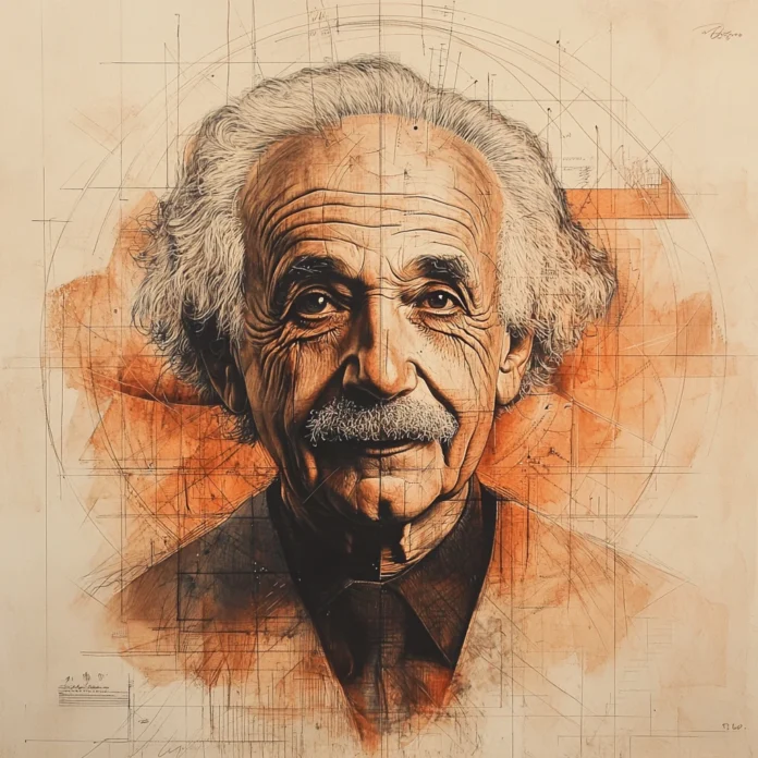 An artistic depiction of Albert Einstein