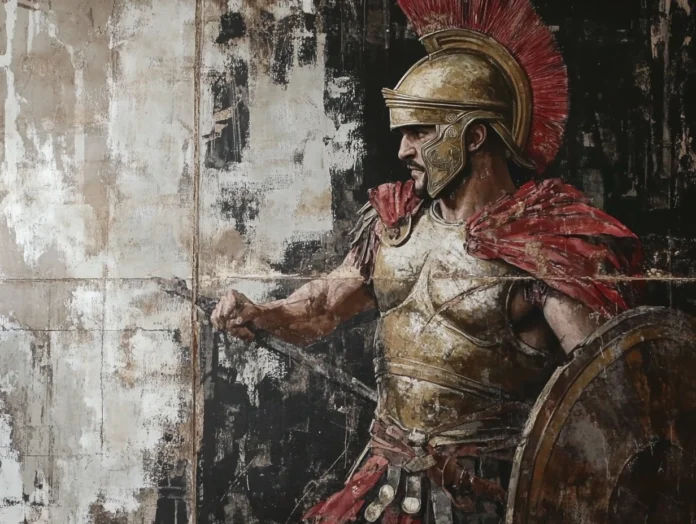 Spartacus, the fearless Thracian gladiator, leading his rebel army against Rome, defying an empire in the fight for freedom