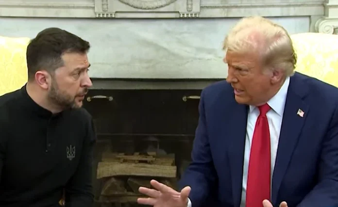 Trump and Zelensky during heated exchange at Oval Office on Feb 28, 2025.