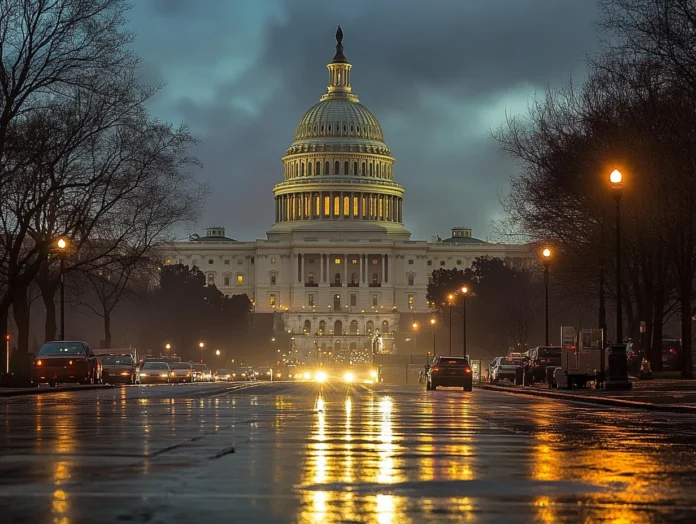 U.S. Capitol at night