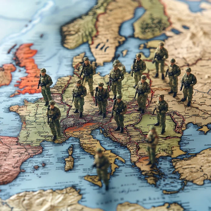 map of europe with soldiers